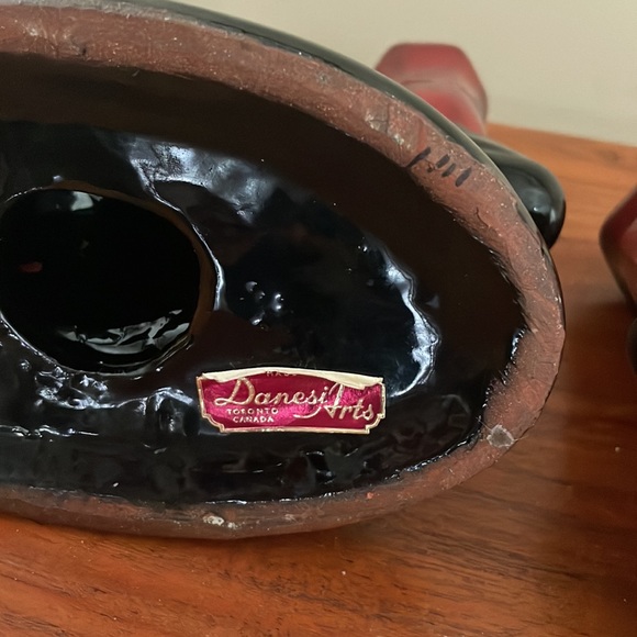 VINTAGE Danesi Arts ceramic drip glaze MCM candlesticks candelabra set of two - Picture 10 of 12